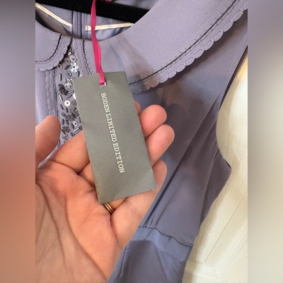 NWT Boden Limited Edition Silk Sheath Dress | Size 6 | Frosted Grey Lavender - Picture 6 of 12